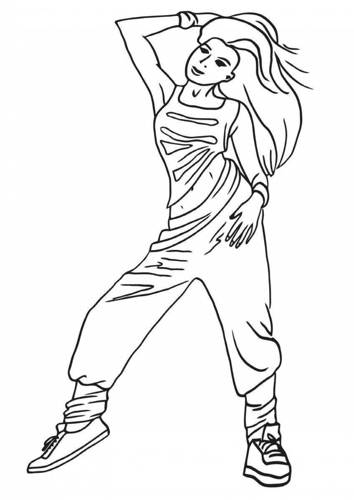Coloring page balanced dancer