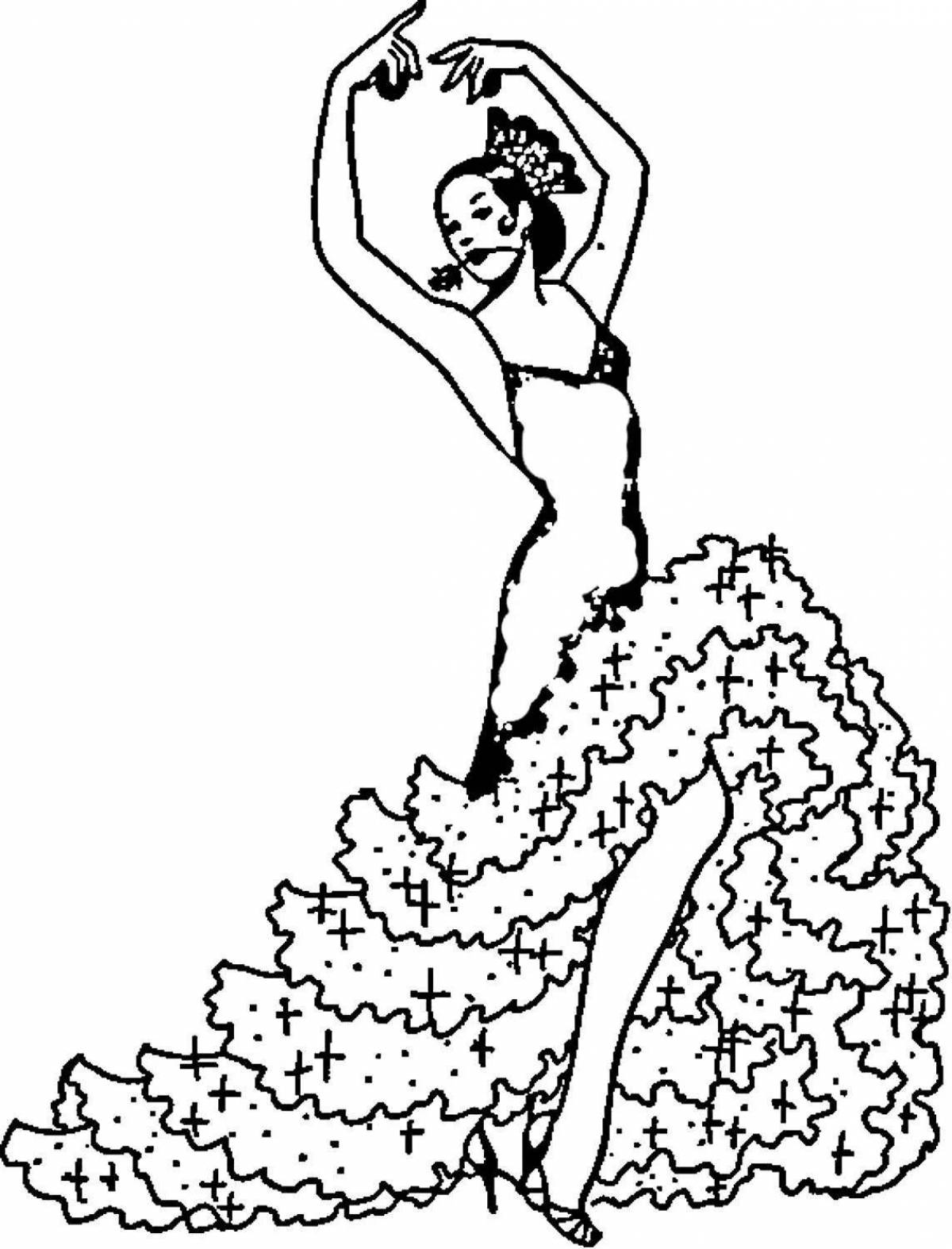 Dynamic dancer coloring page