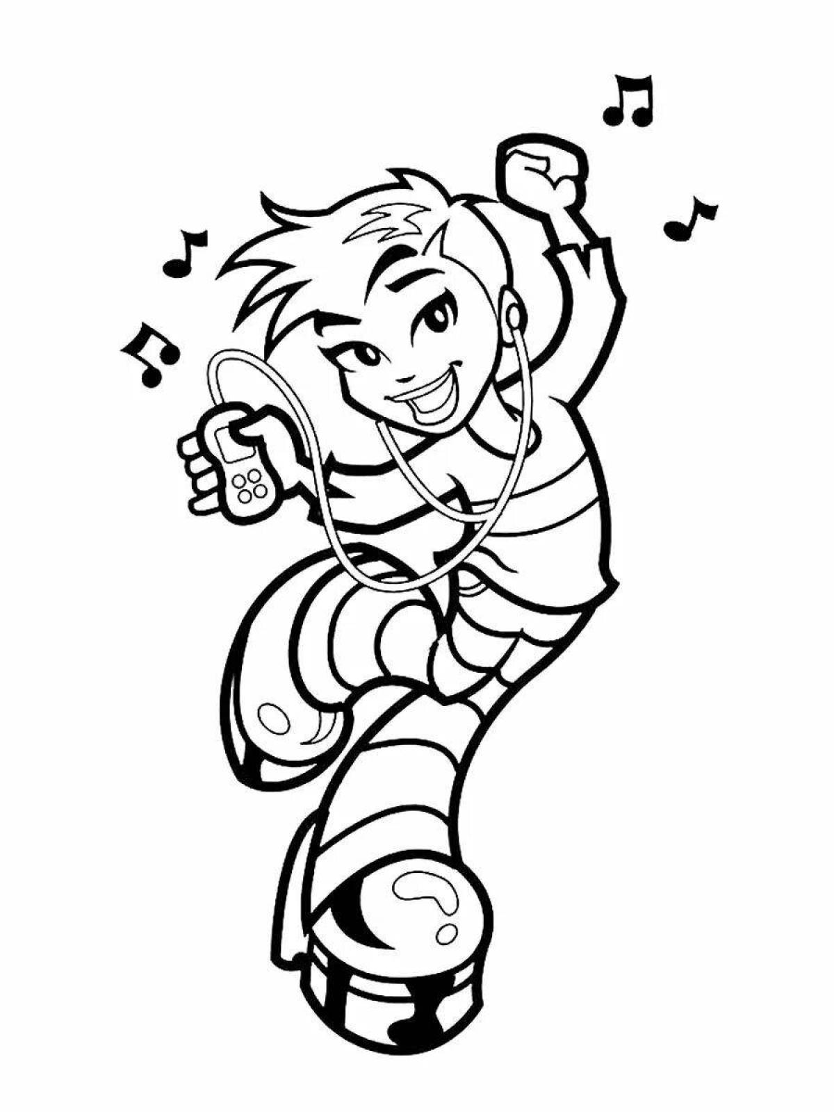 Coloring page playful dancer