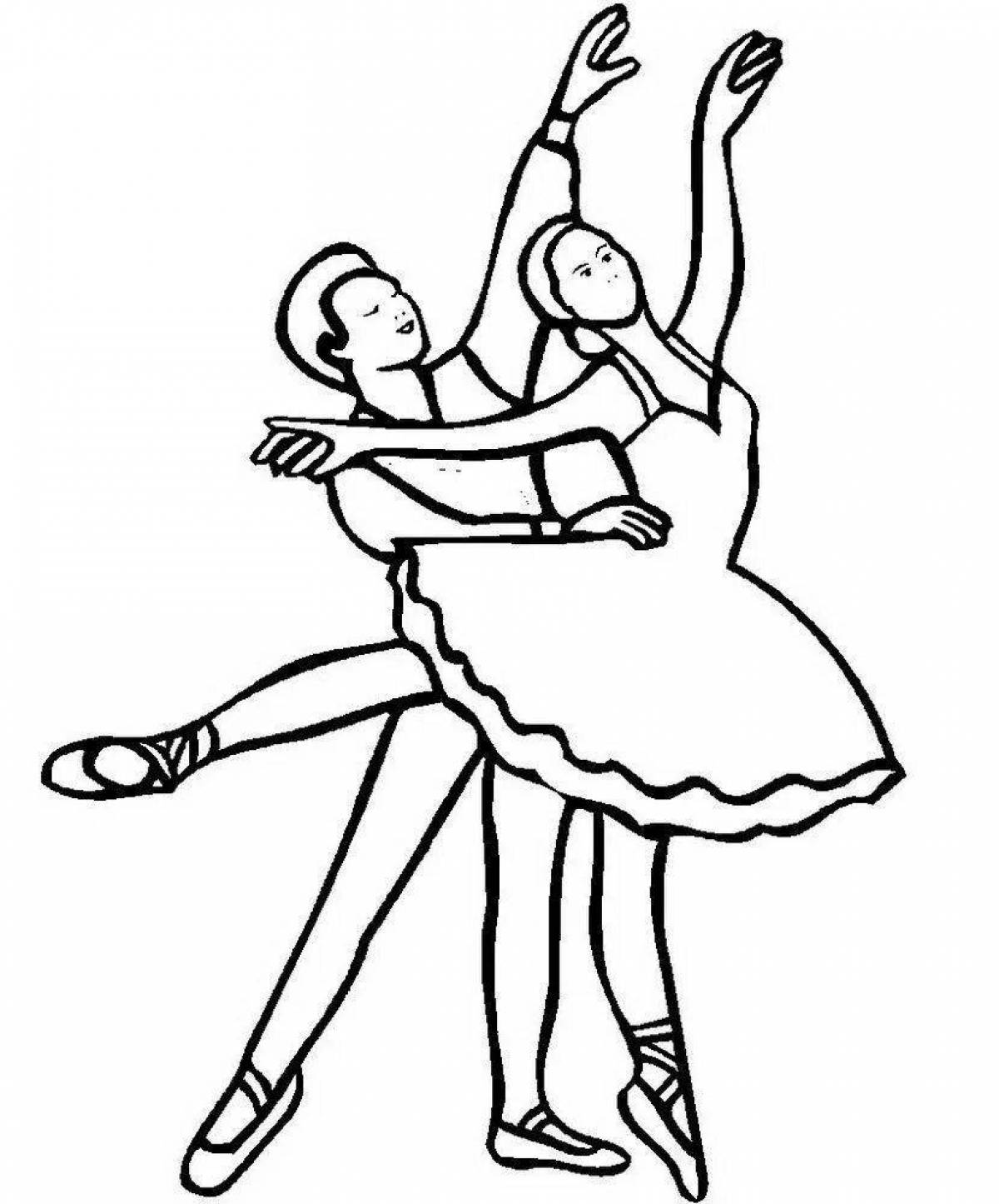 Coloring page cheerful dancer