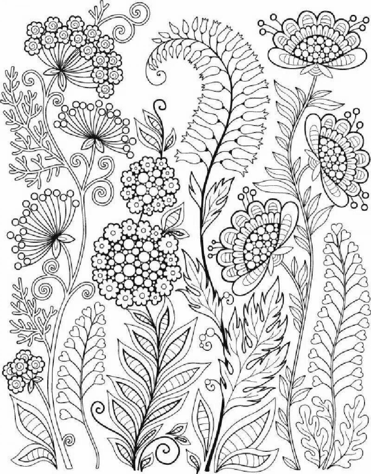 Bright botany coloring page