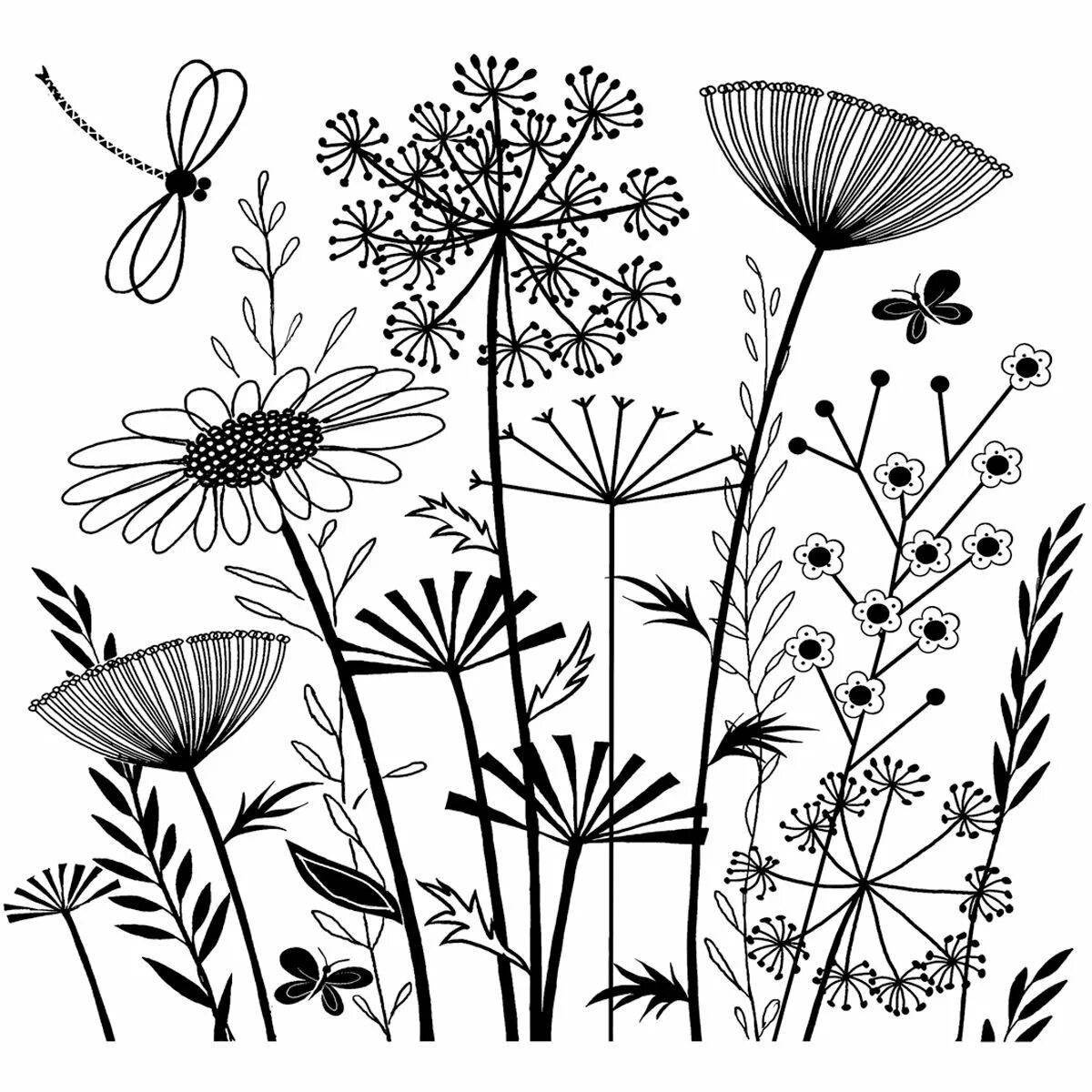 Coloring page joyful botany