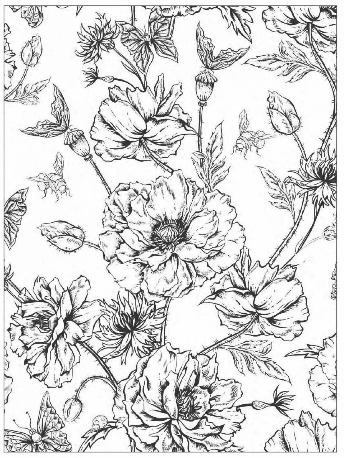 Fun coloring page of botany