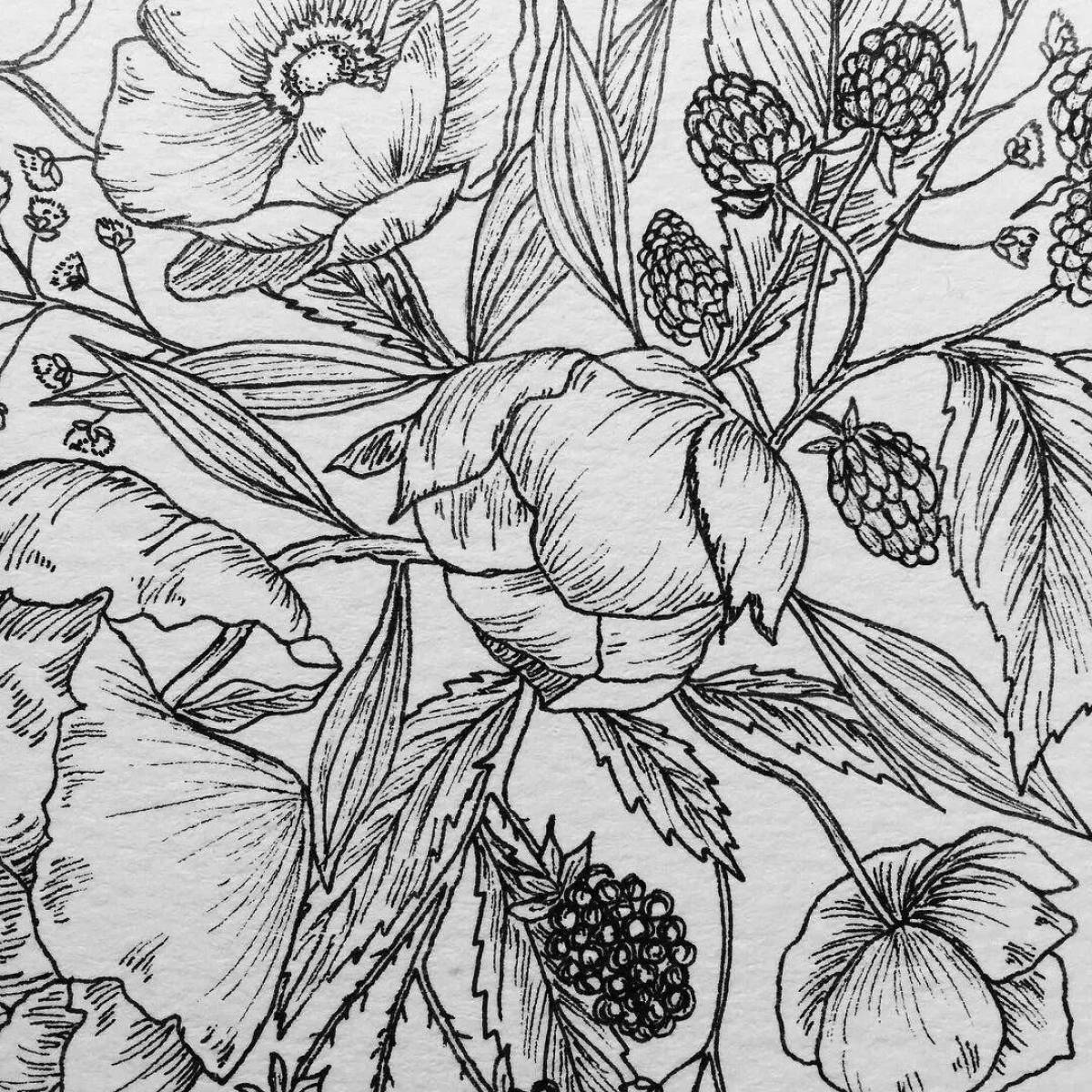 Beautiful botany coloring page