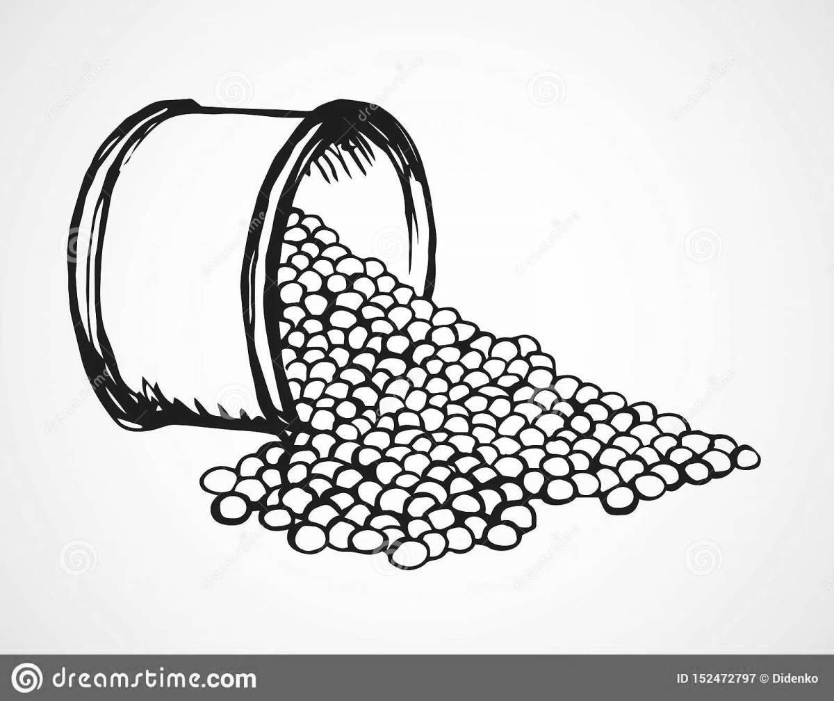 Colorful caviar coloring page
