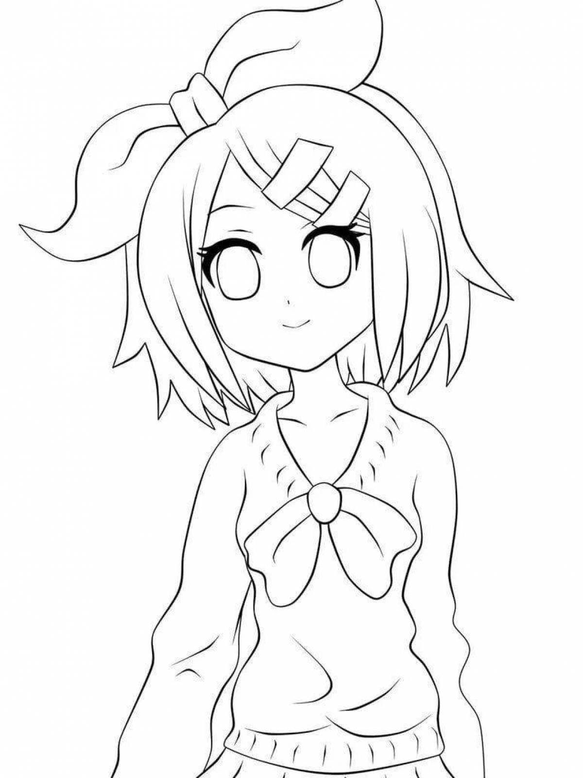 Playful vocaloid coloring page