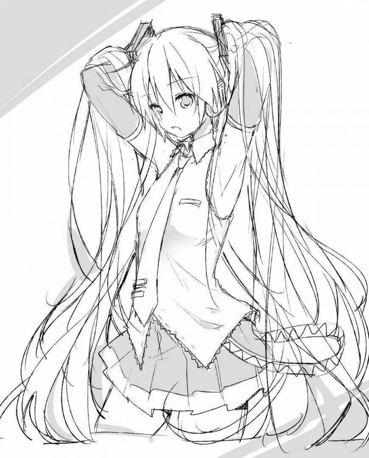 Glowing Vocaloid coloring page