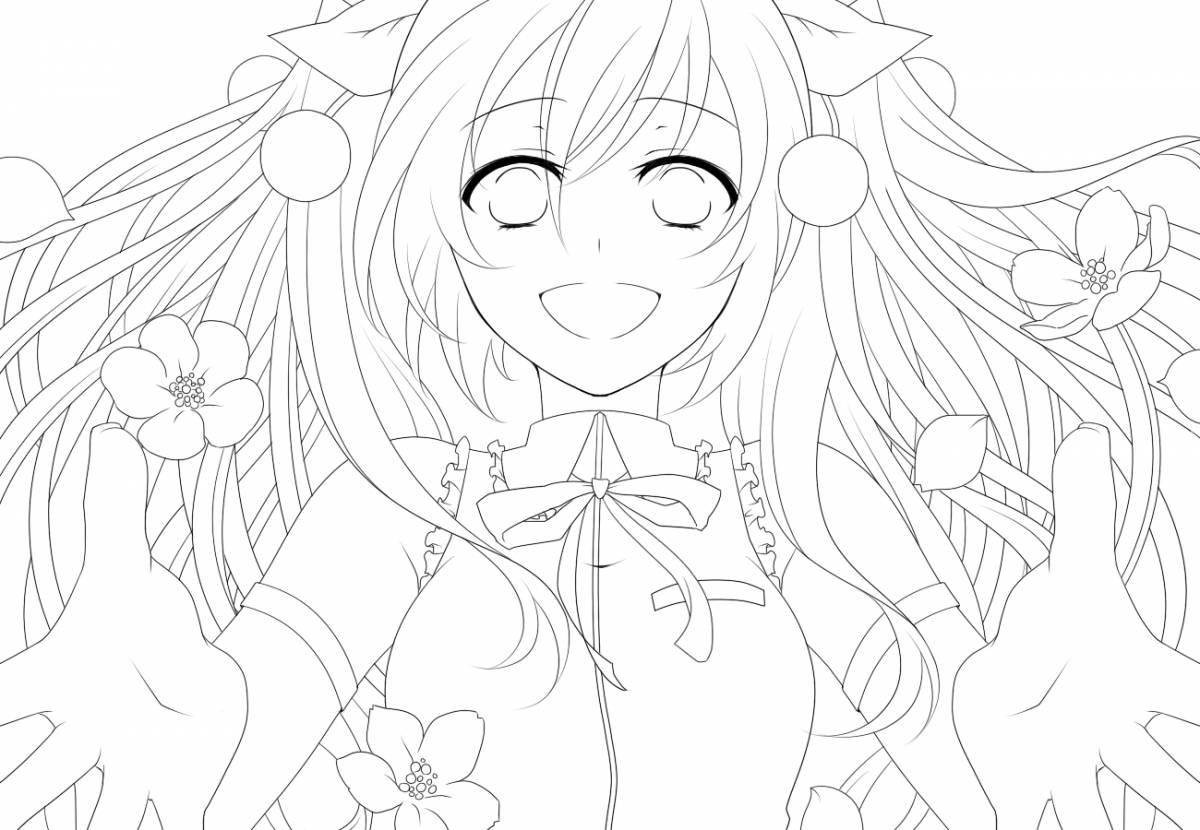 Exciting vocaloid coloring page
