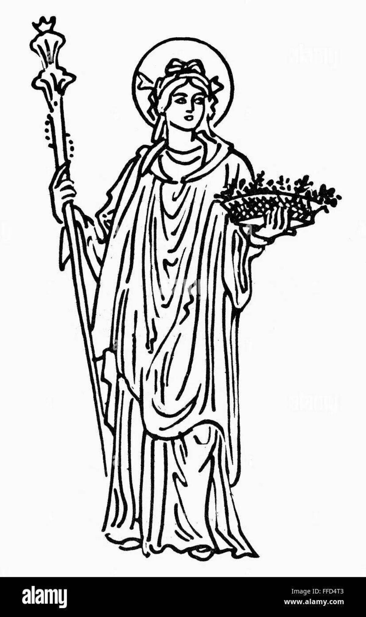 Colorful demeter coloring page