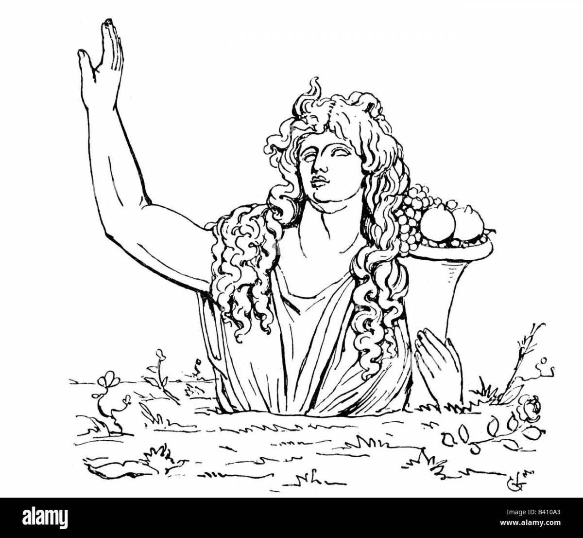 Demeter's vibrant coloring page