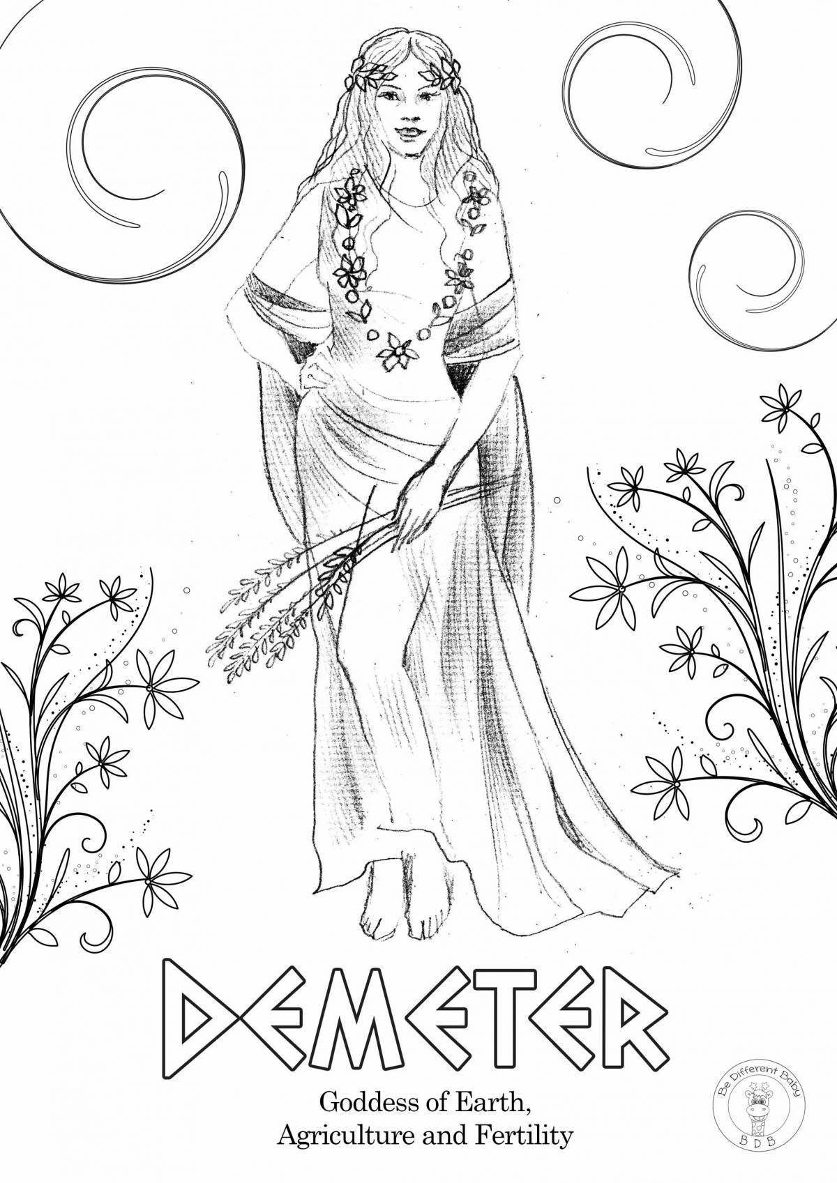 Animated demeter coloring page