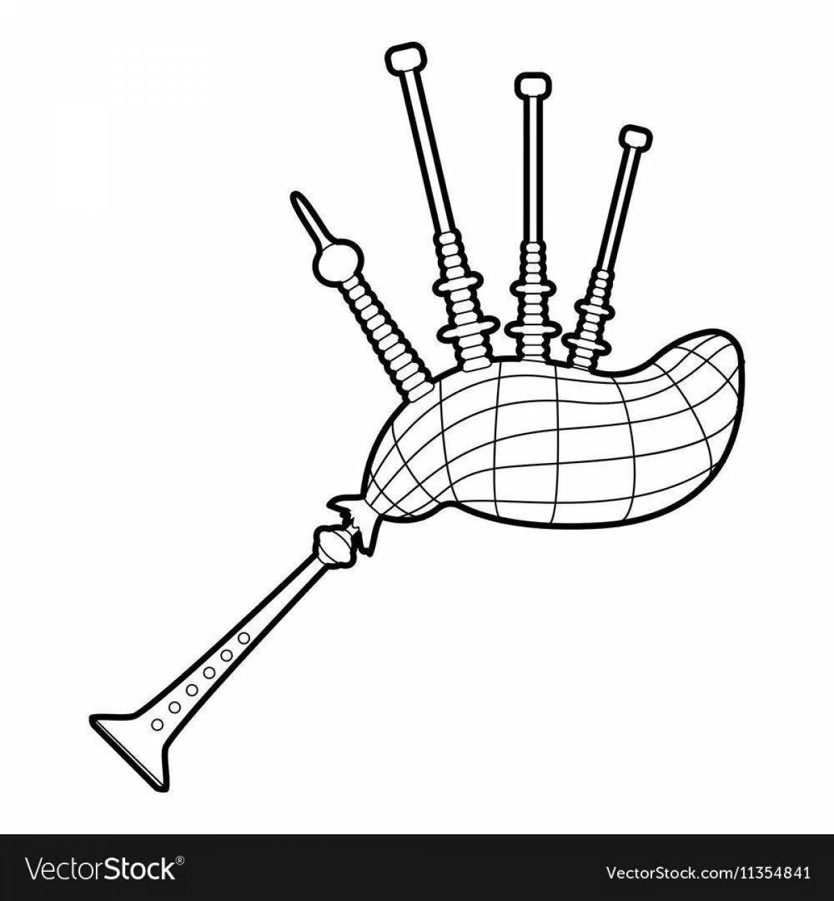 Coloring colorful bagpipes