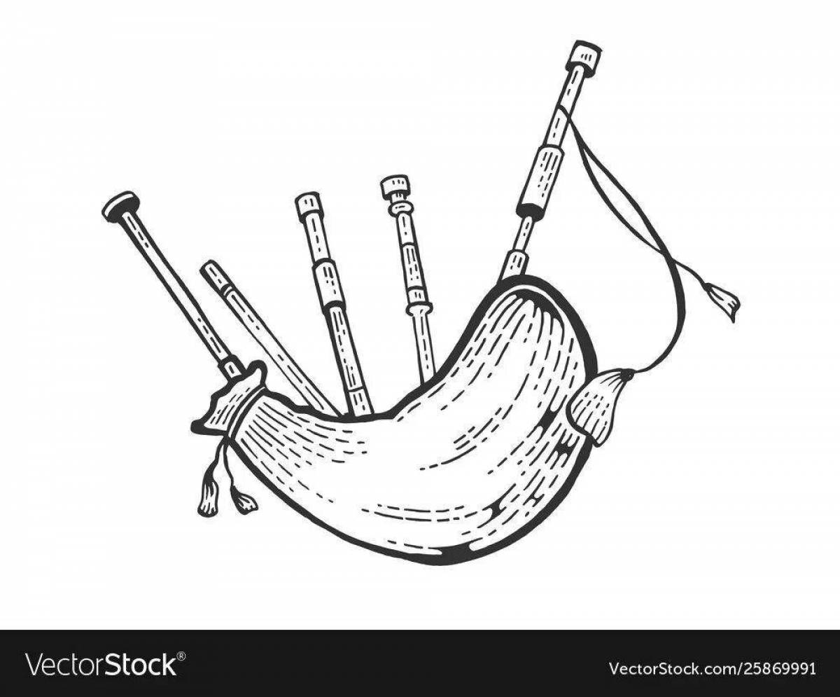 Coloring book happy bagpipe