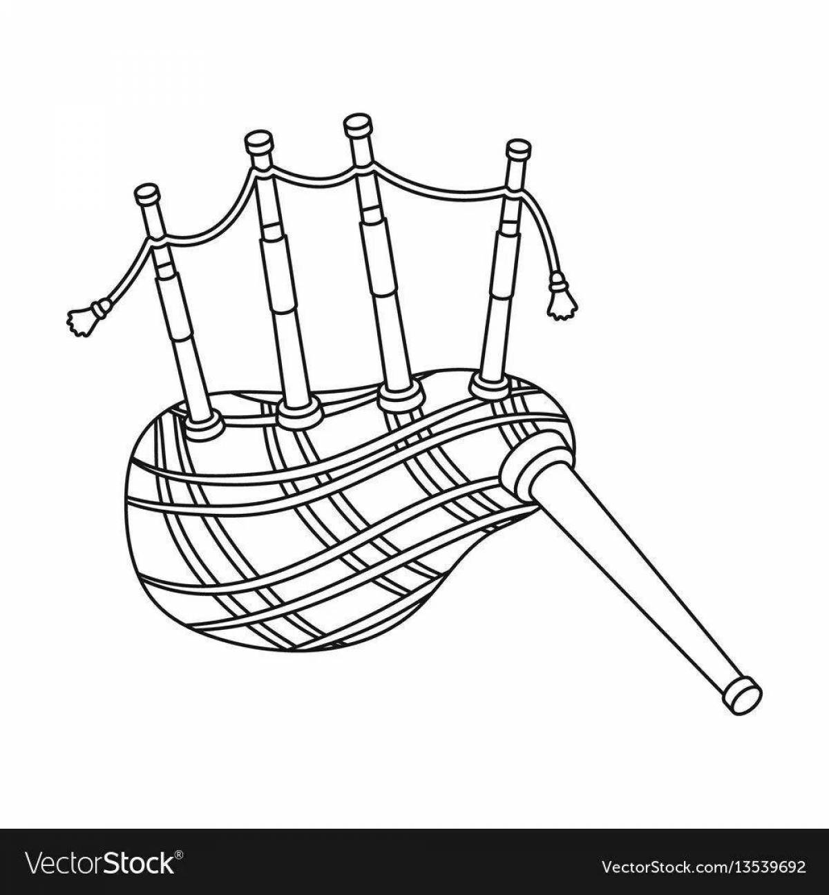 Violent bagpipe coloring page
