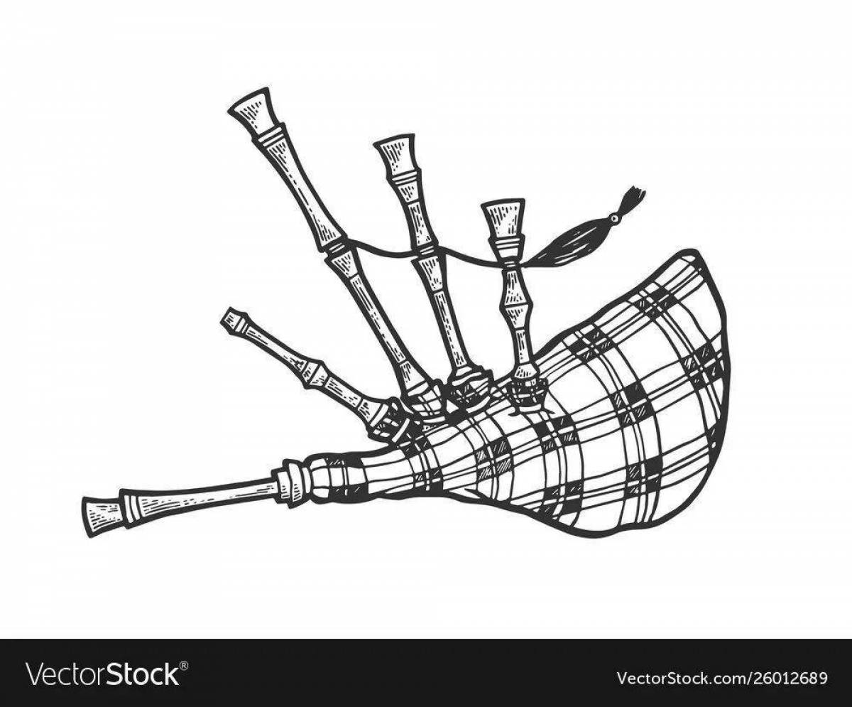 Coloring book nice bagpipe