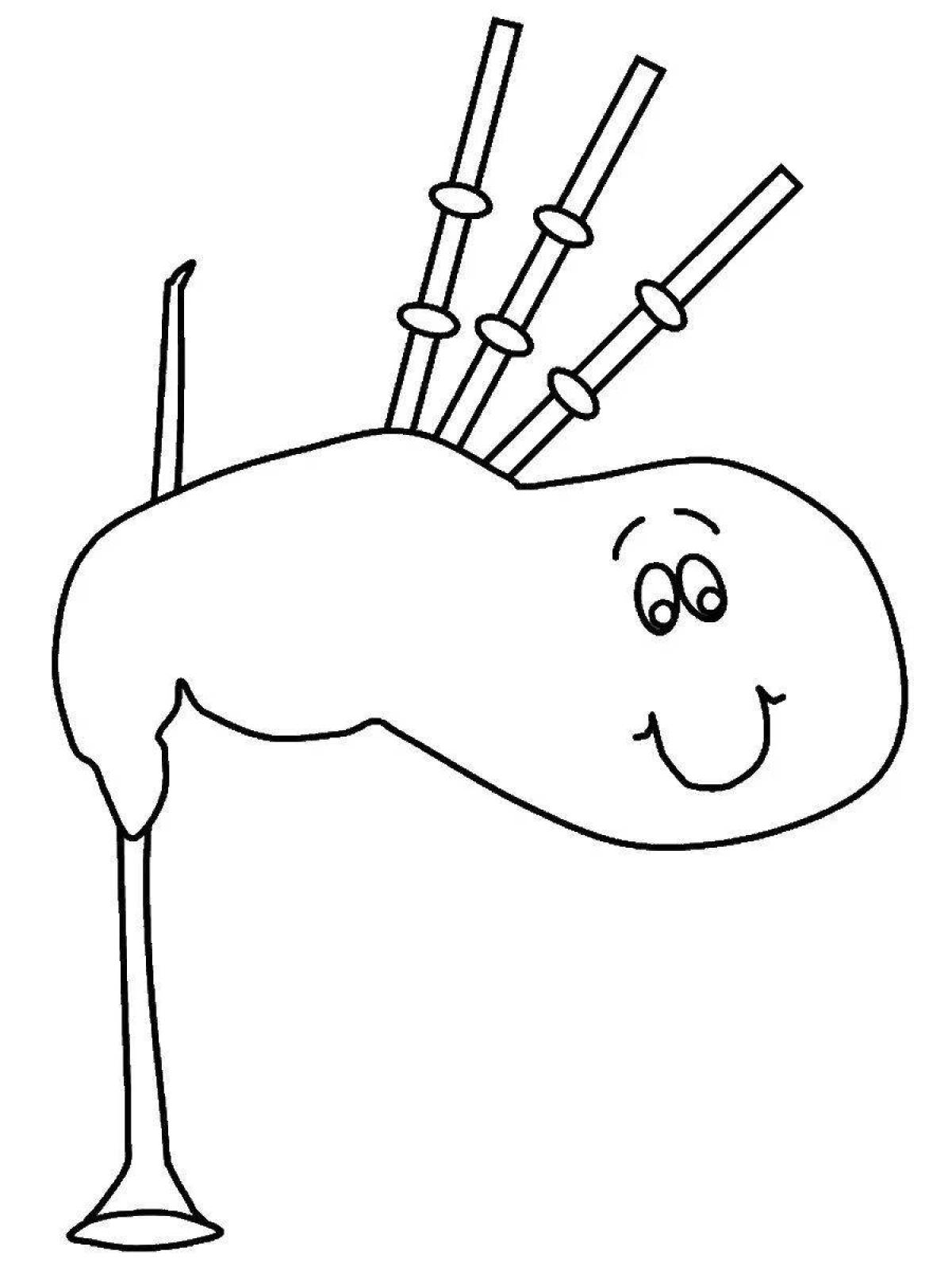 Animated bagpipe coloring page