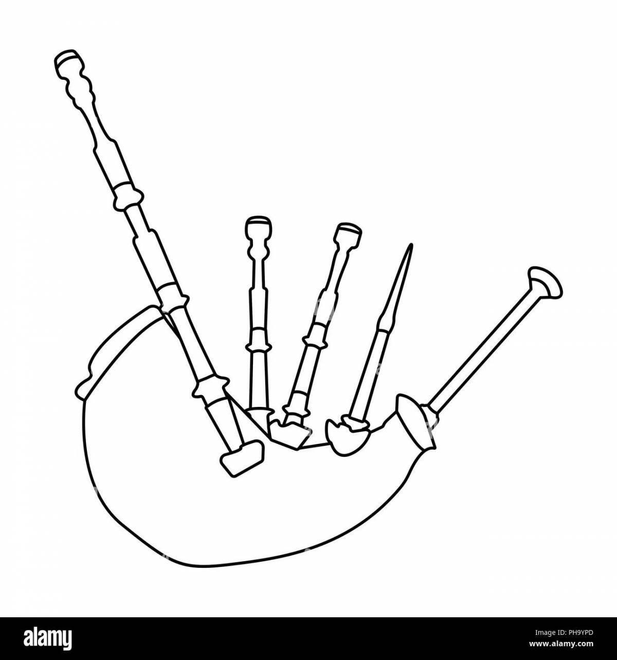 Coloring book shiny bagpipes