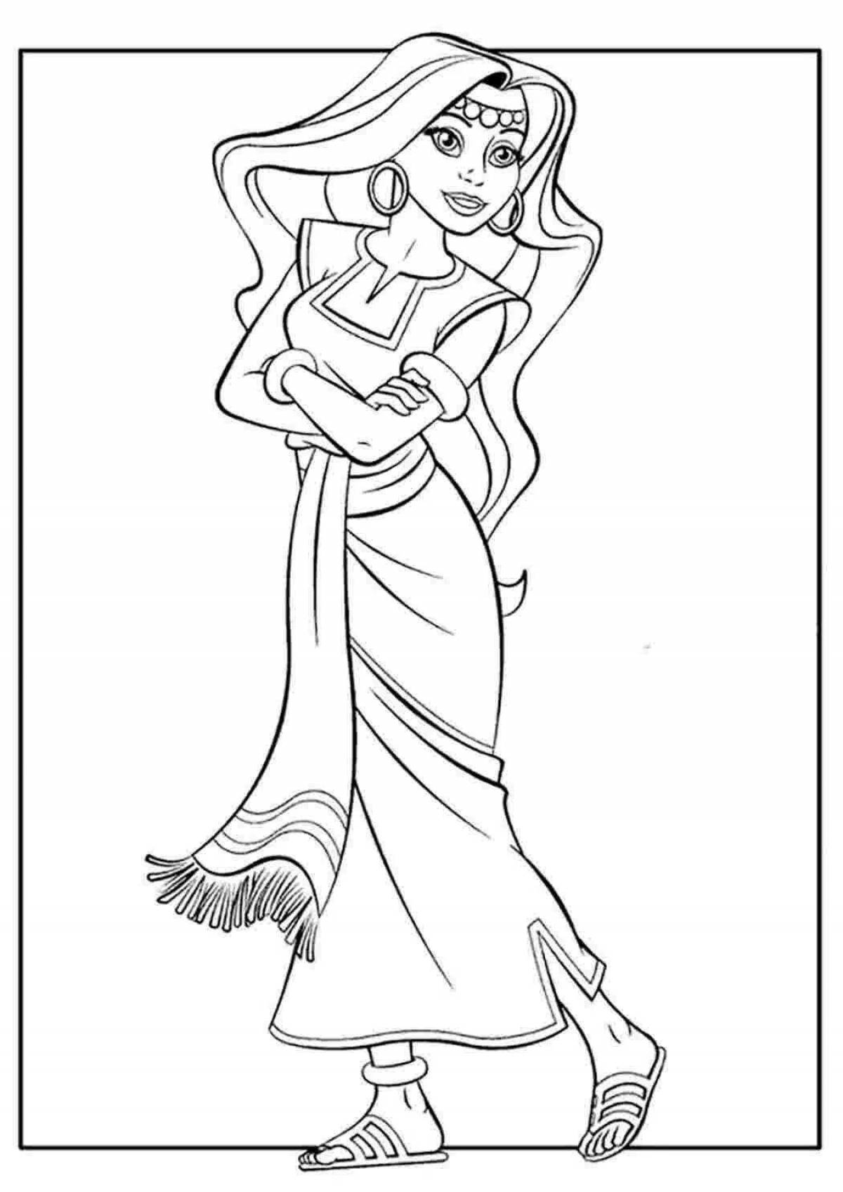 Esther blooming coloring page