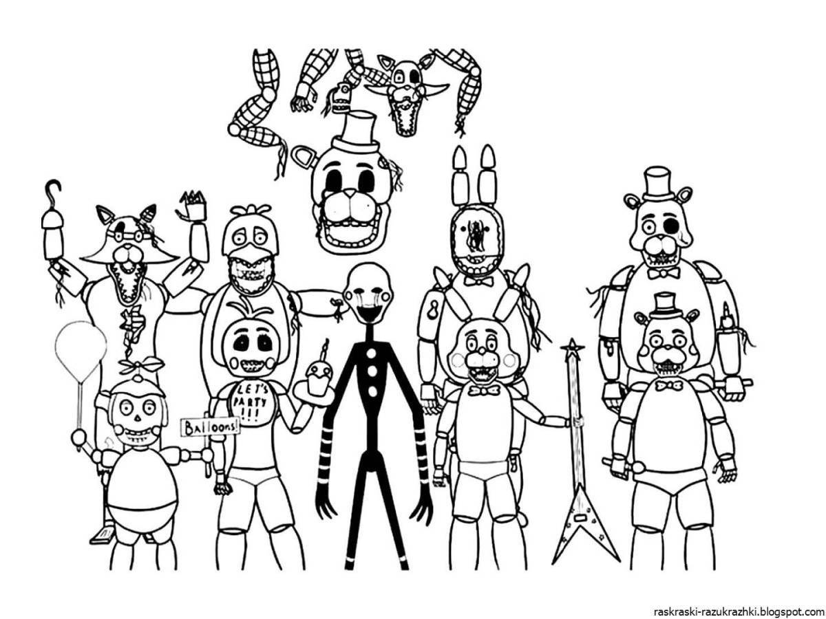 Colorful coloring of all animatronics