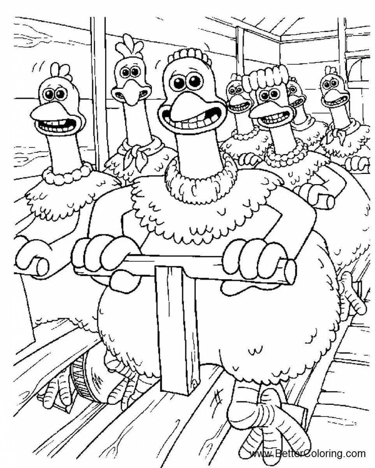 Animated ghana chicken coloring page