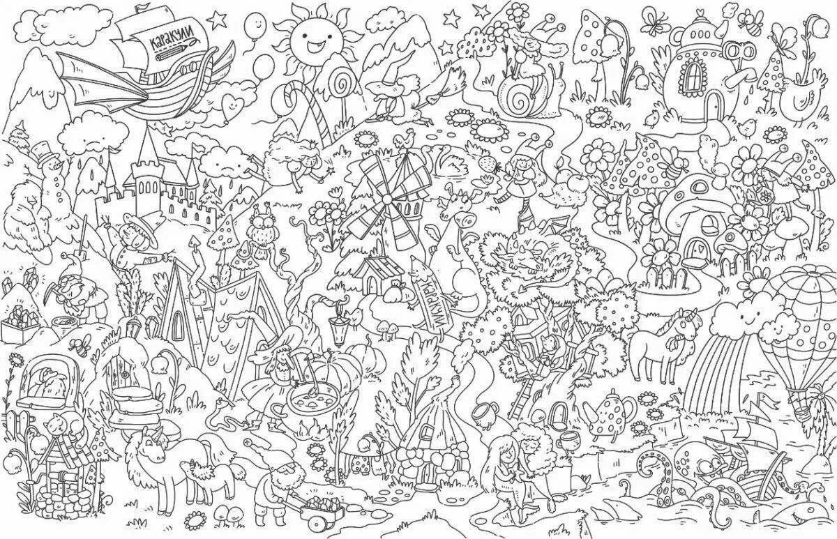 Intriguing large coloring book