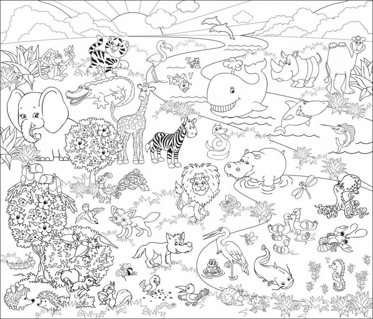 Large detailed coloring book