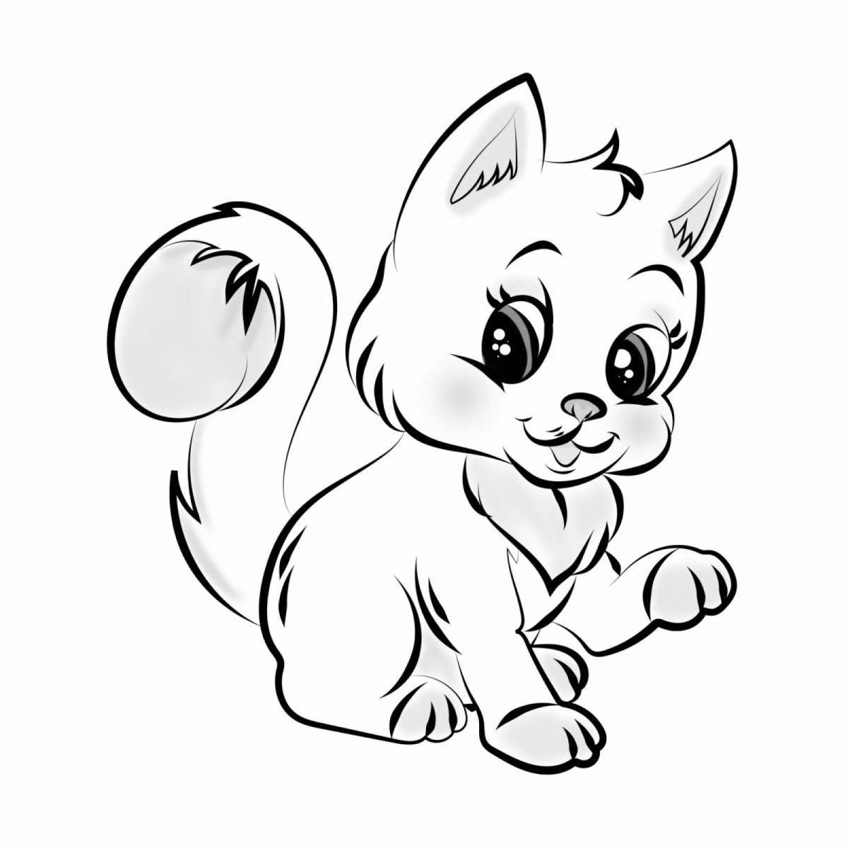 Loving coloring husky kitten