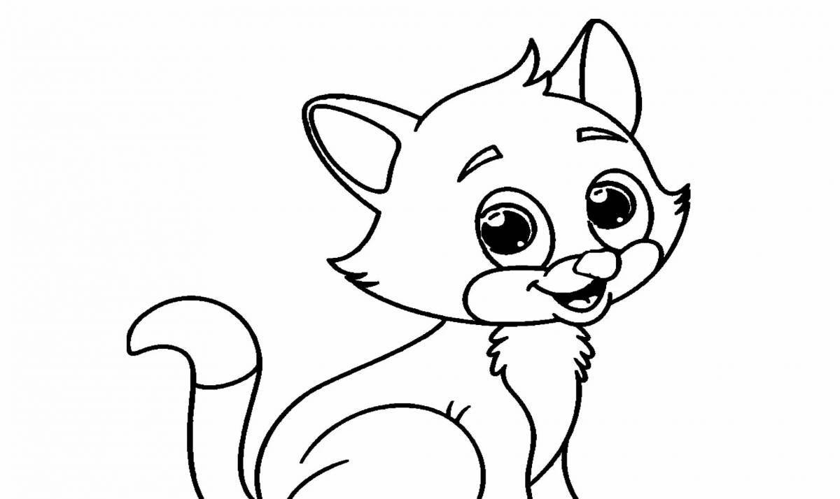 Husky kitten coloring book