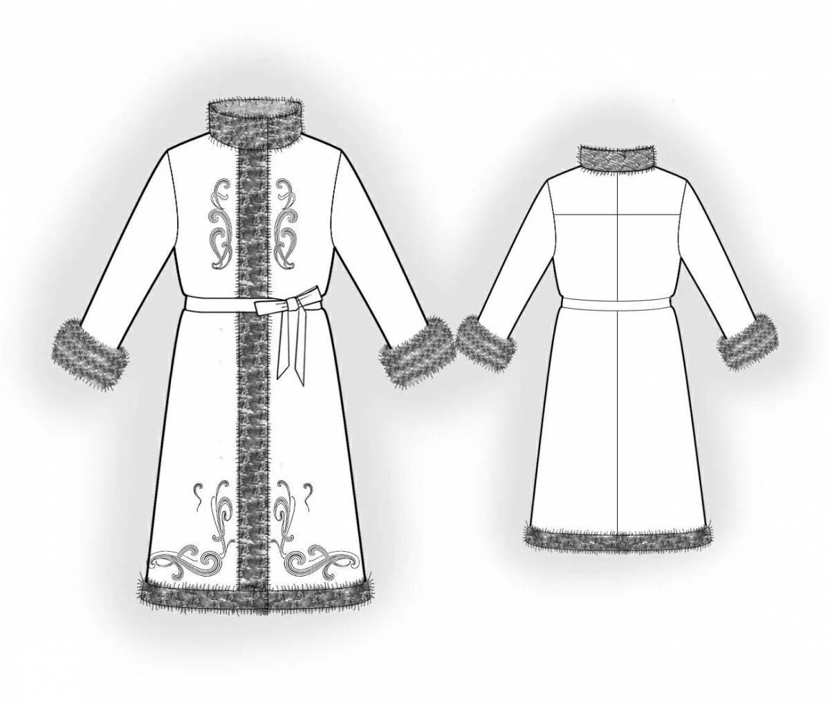 Coloring page delightful russian clothes