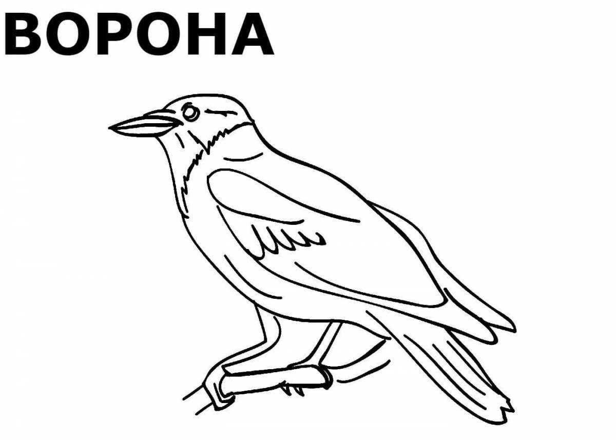 Coloring page playful russian bird