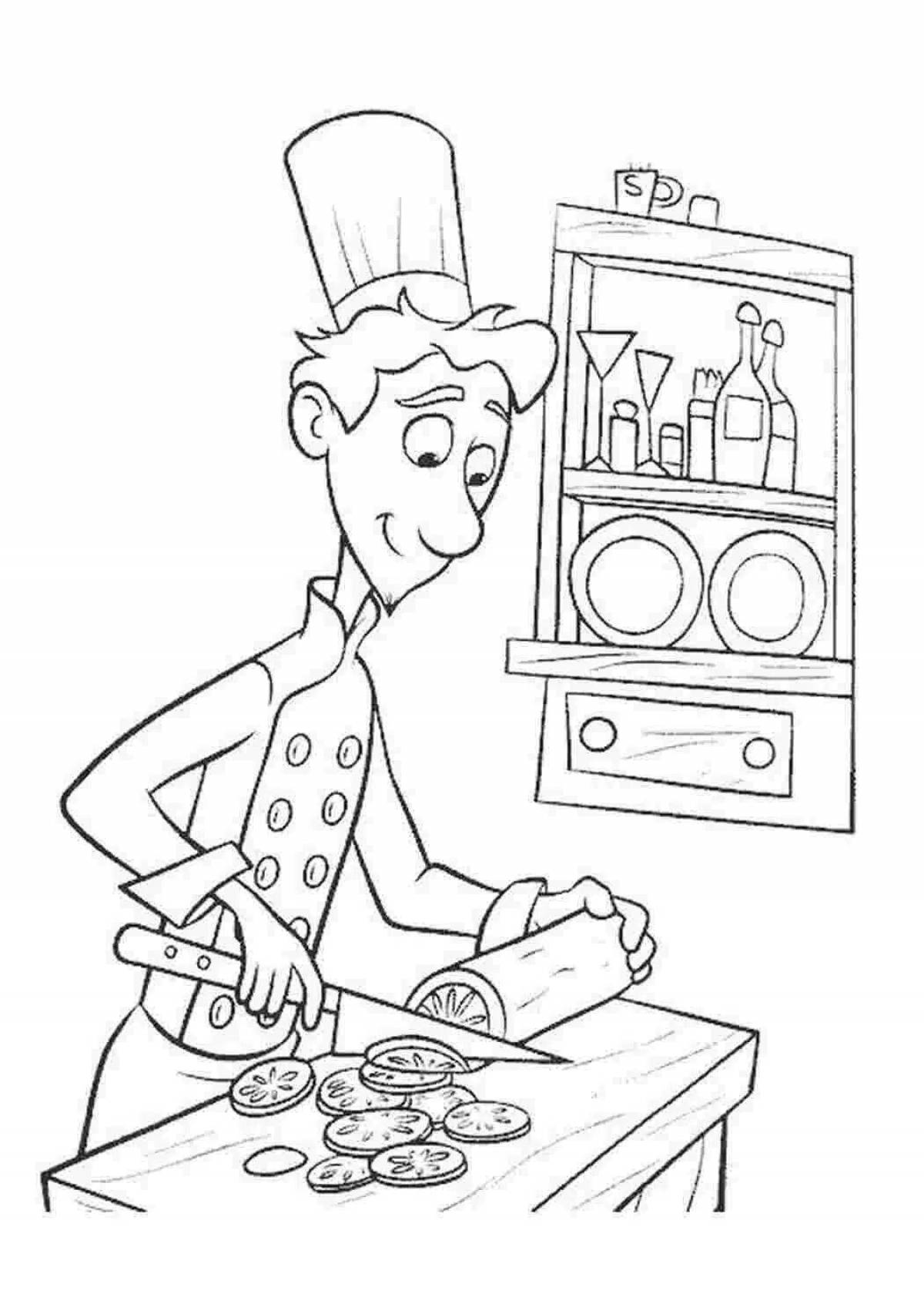 Cook profession coloring page