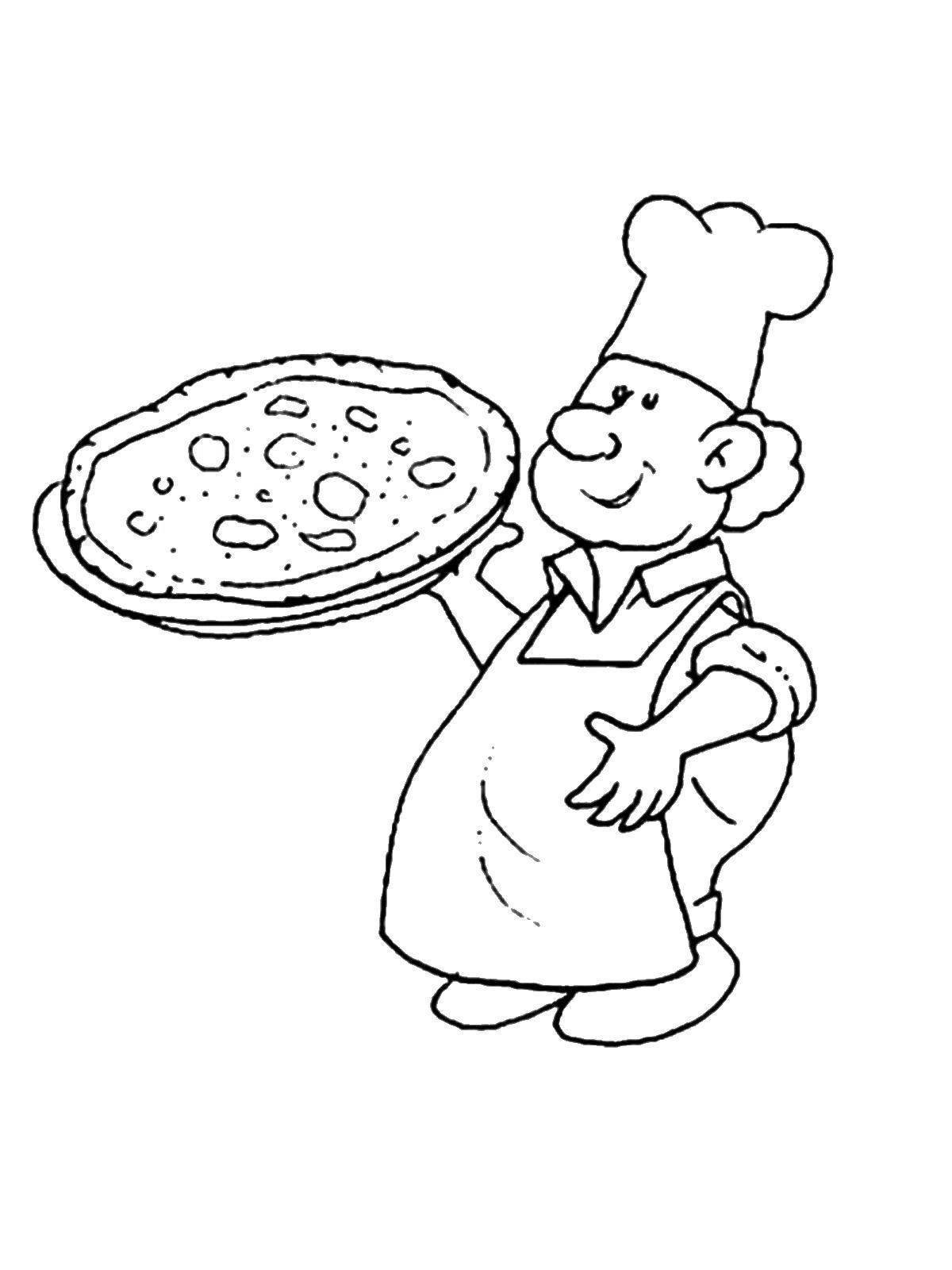 Coloring pages crazy chef profession