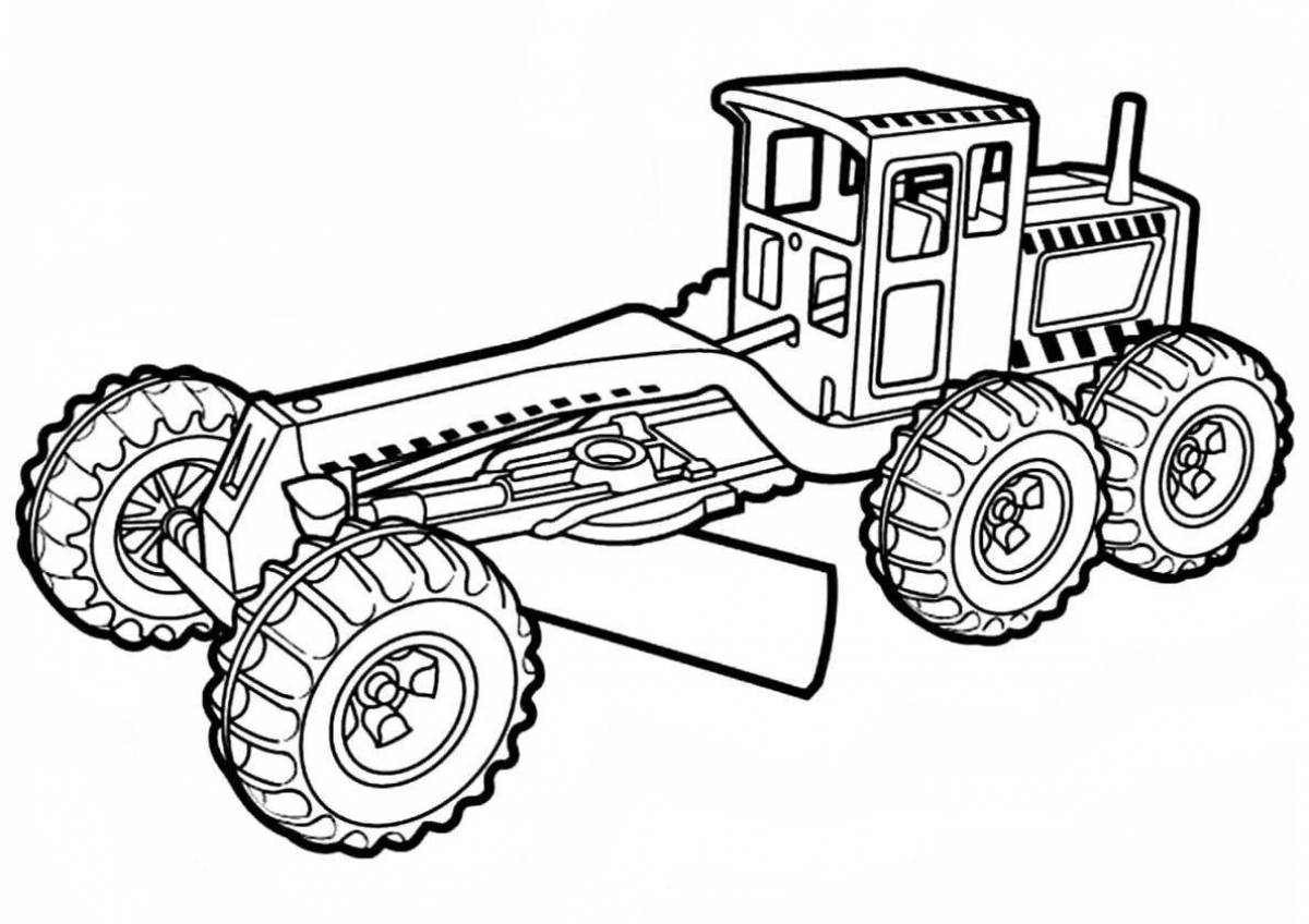 Раскраска яркий детский трактор