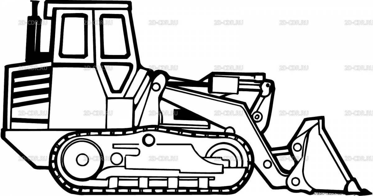 Playful kids tractor coloring page