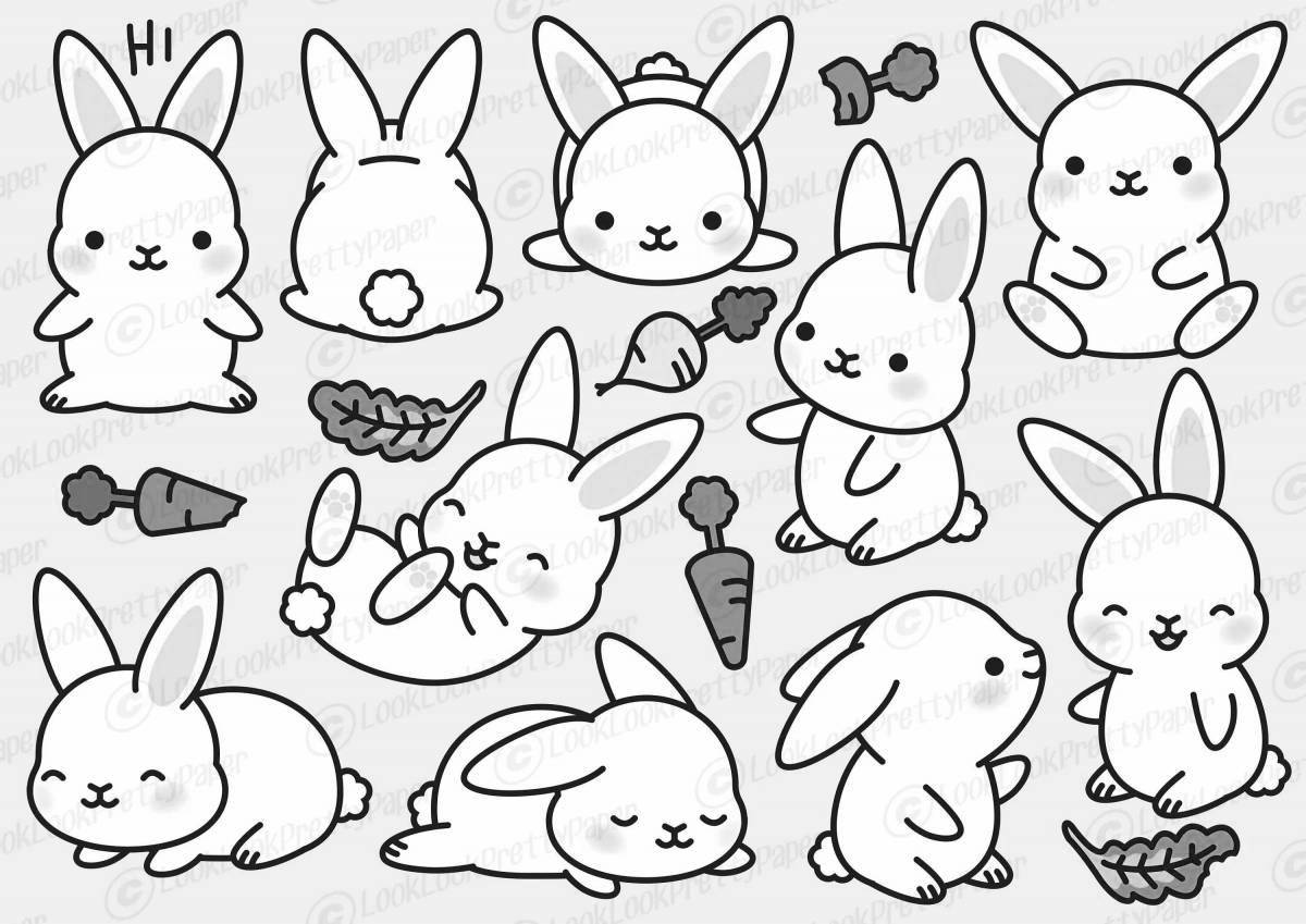 Игривая раскраска маленькие кролики