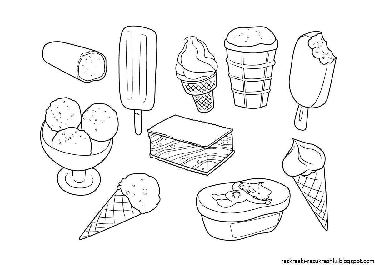 Playful light food coloring page