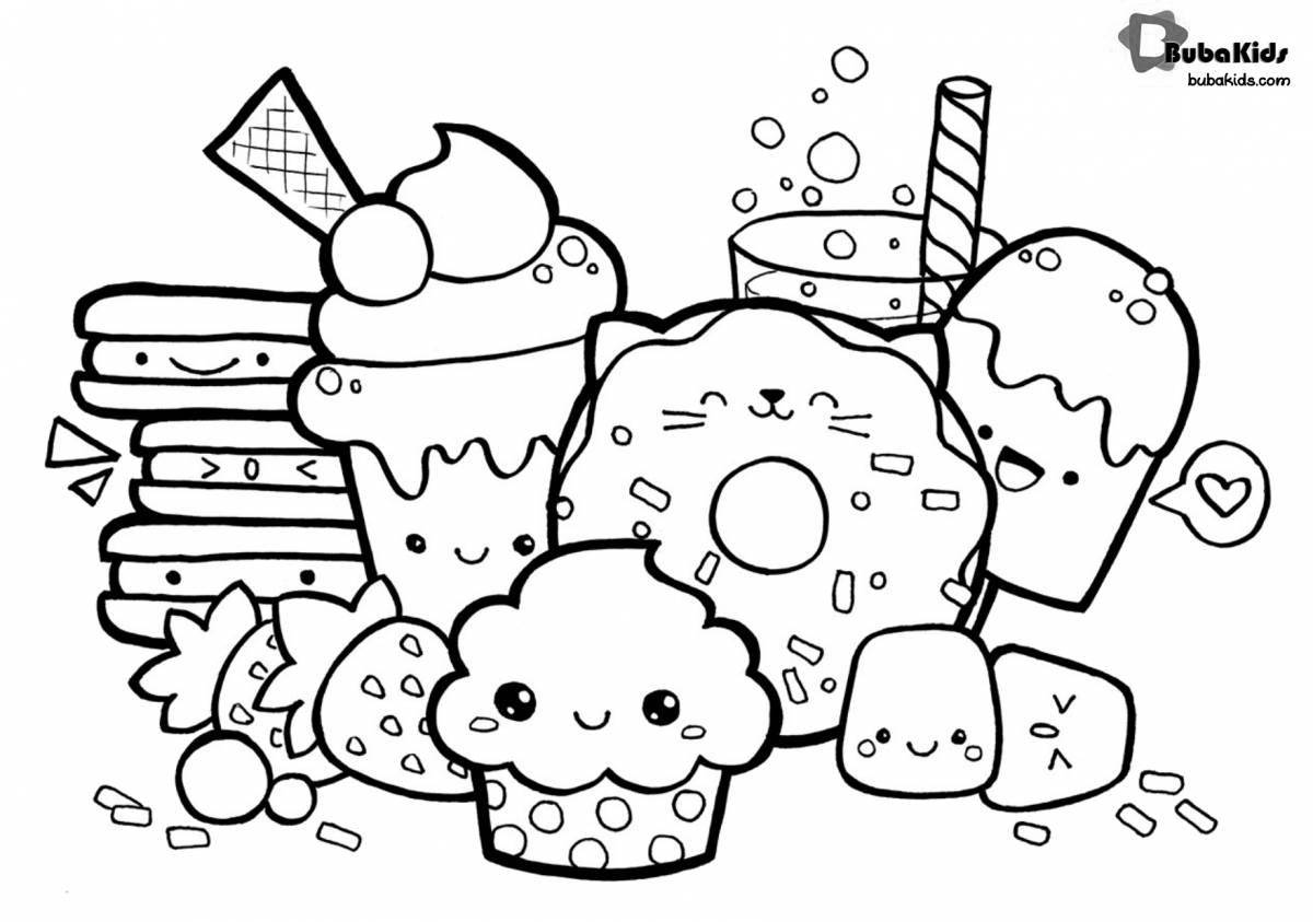 Adorable light food coloring page