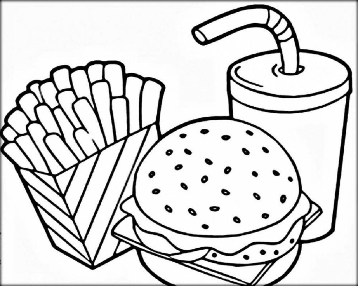 Wonderful light food coloring page