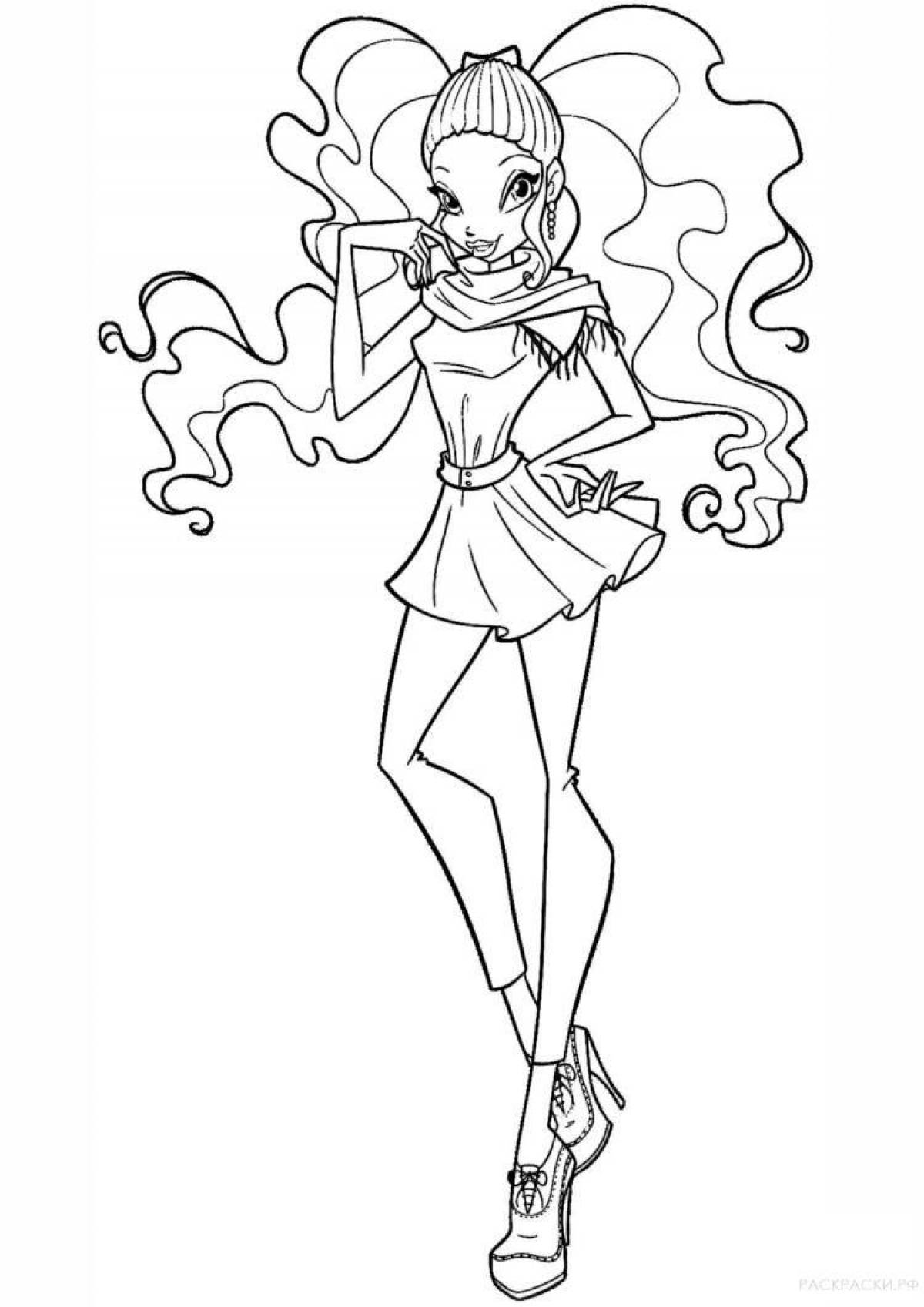Great winx space coloring page