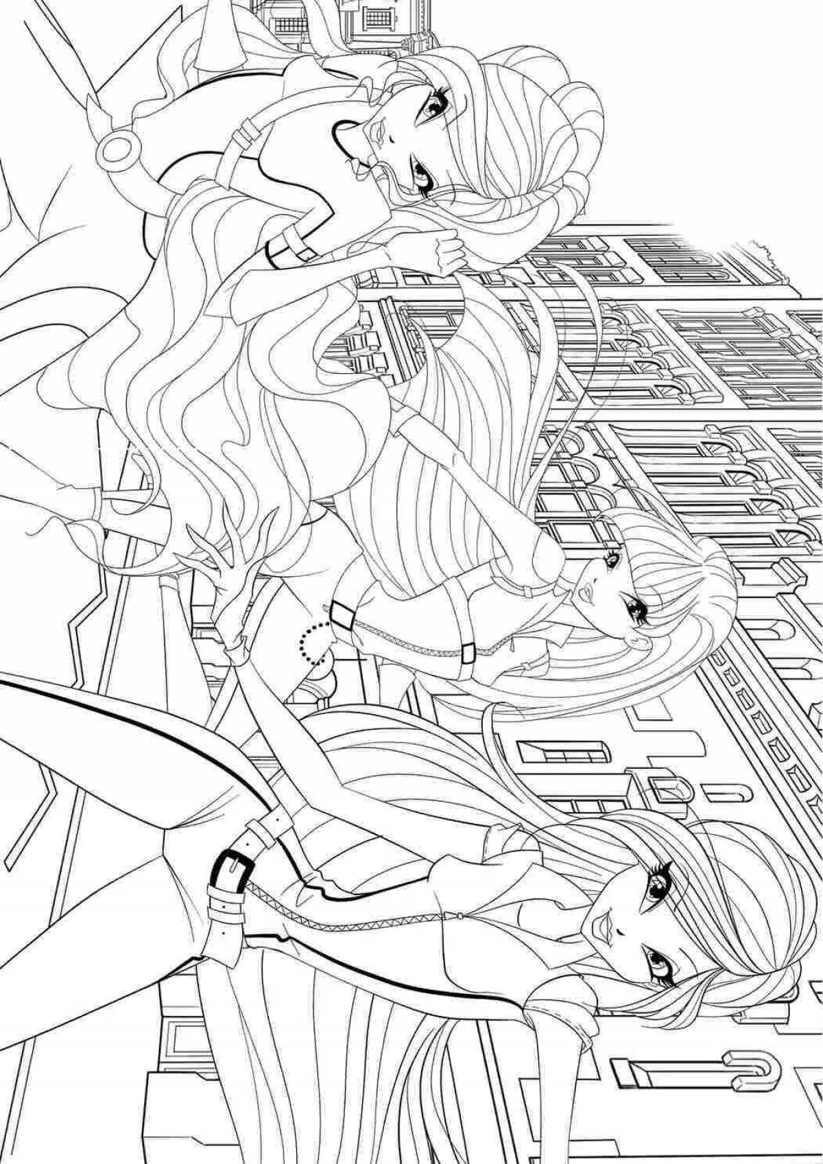 Great winx space coloring book