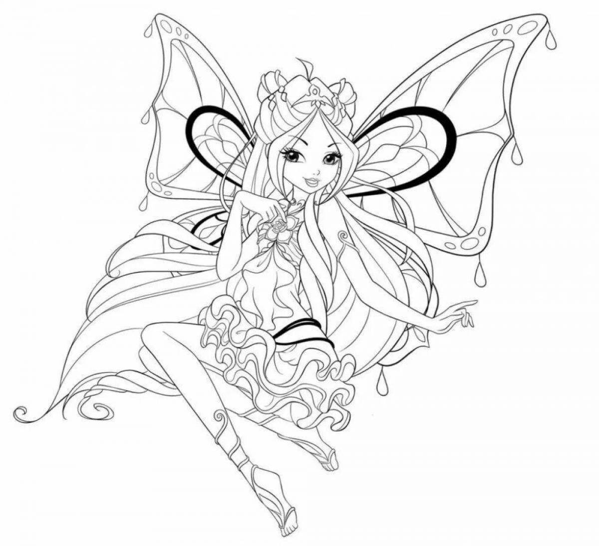 Exciting winx space coloring page