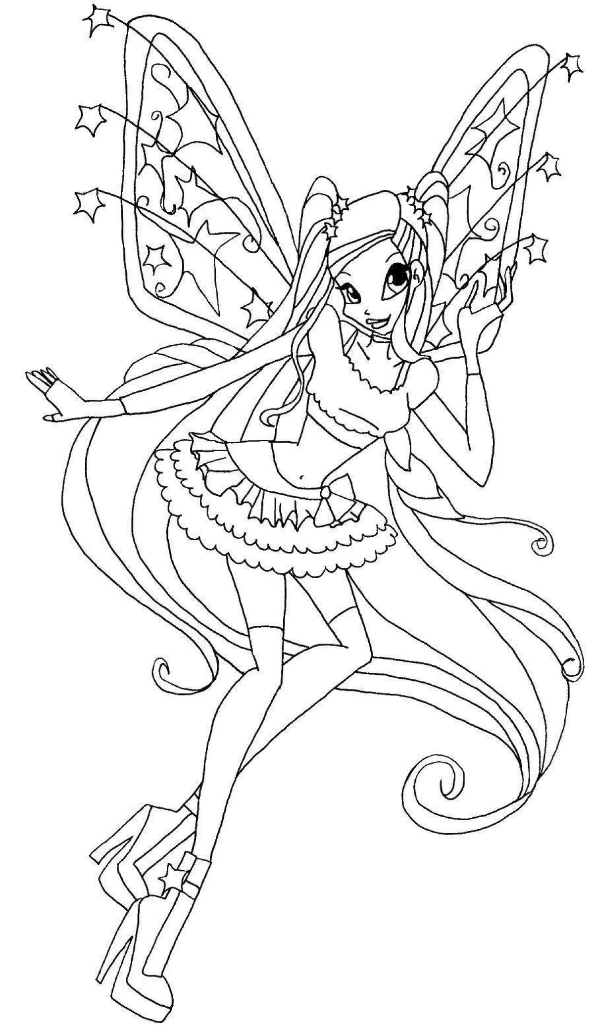 Awesome winx space coloring page