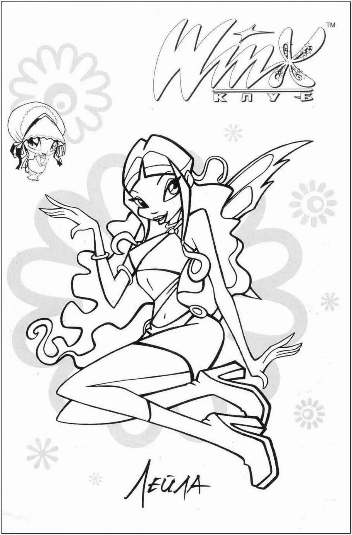 Vibrant winx space coloring page