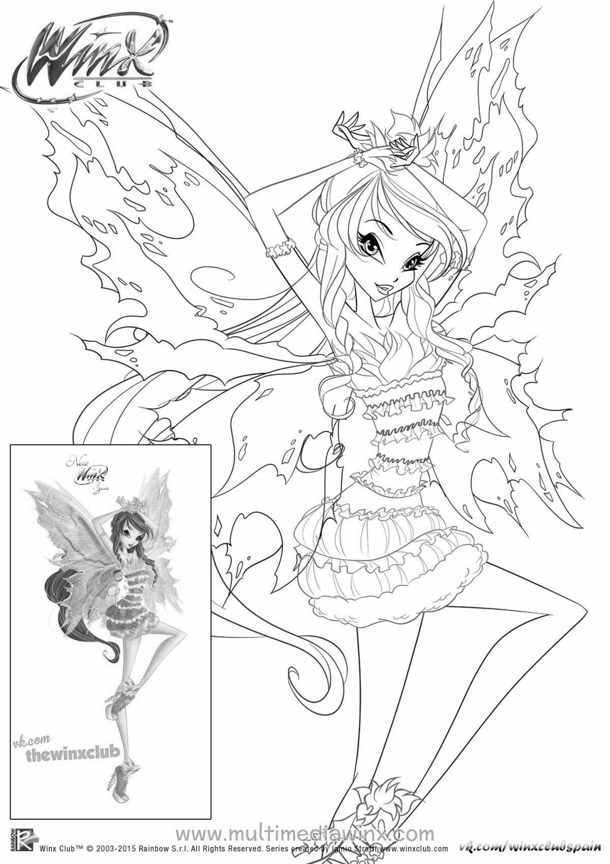Winx divine space coloring page