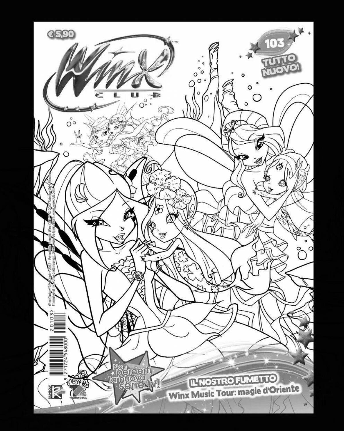 Beautiful winx space coloring page