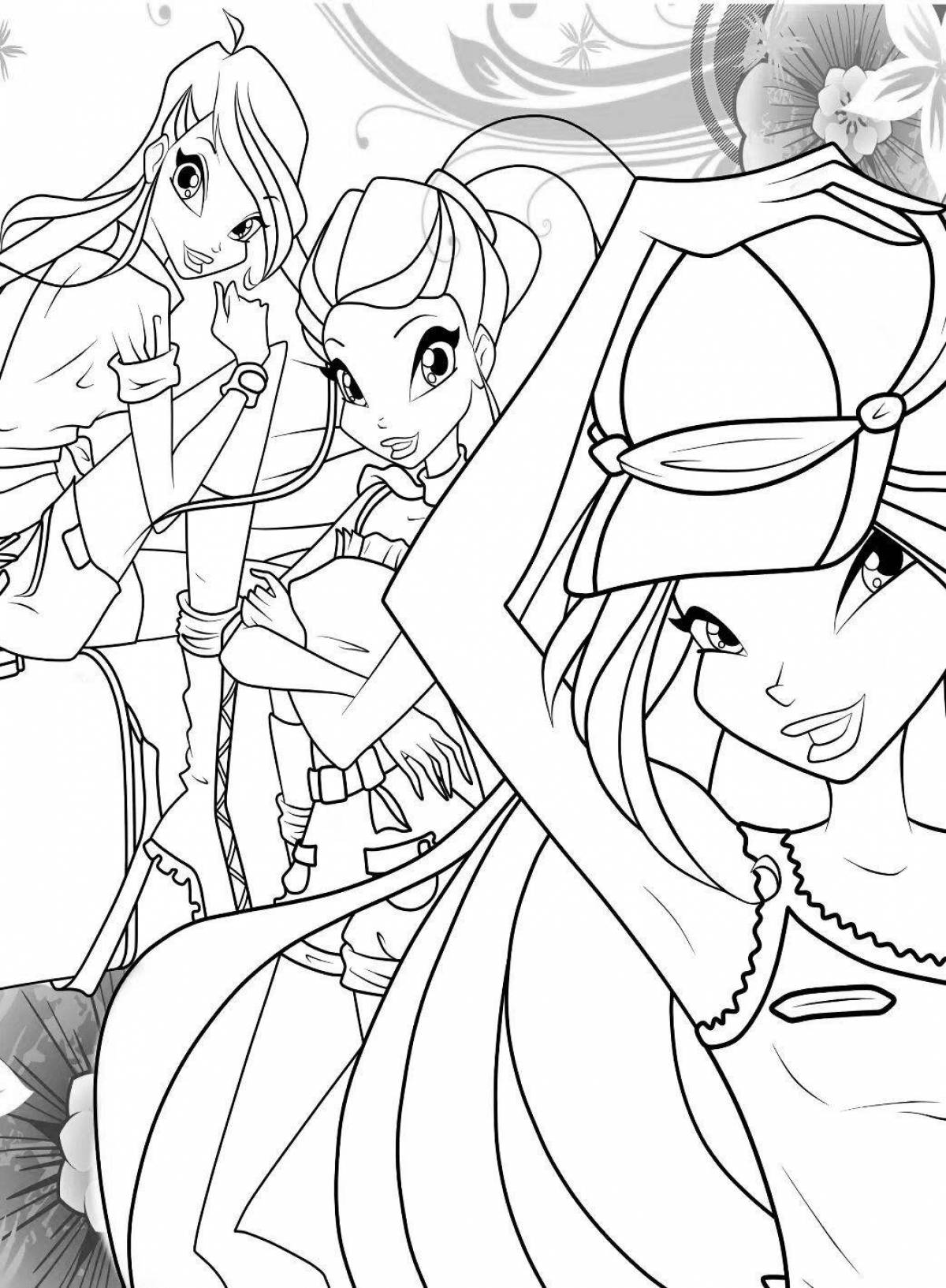 Amazing winx space coloring page