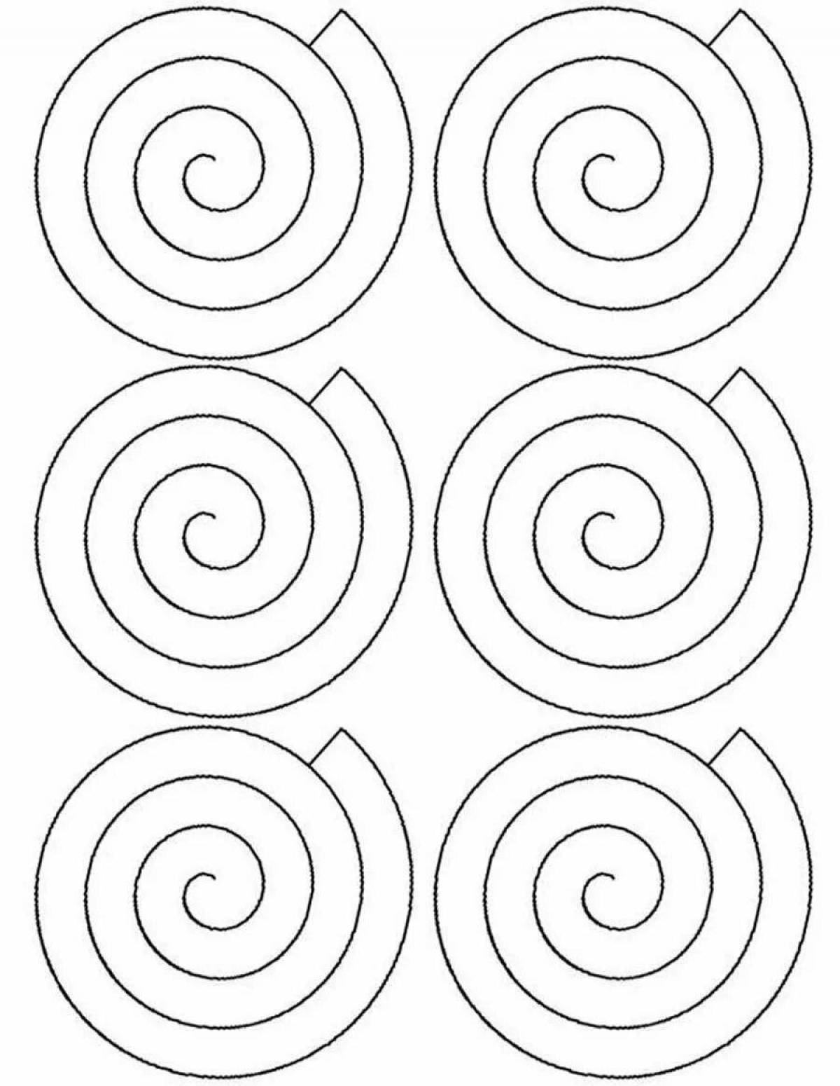 Игривая раскраска спиральные печати