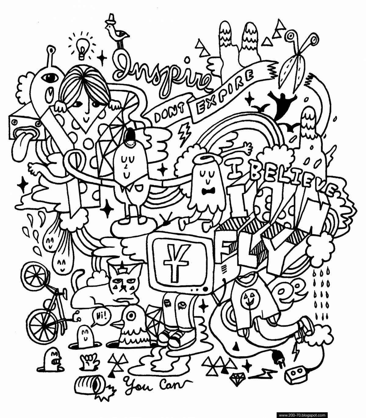 Fairy tale coloring page elements