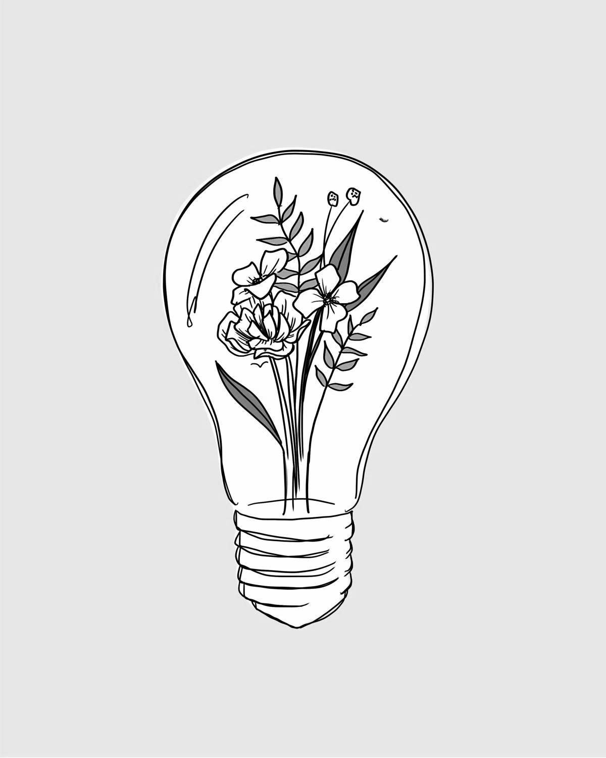 Animated coloring page of light aesthetics