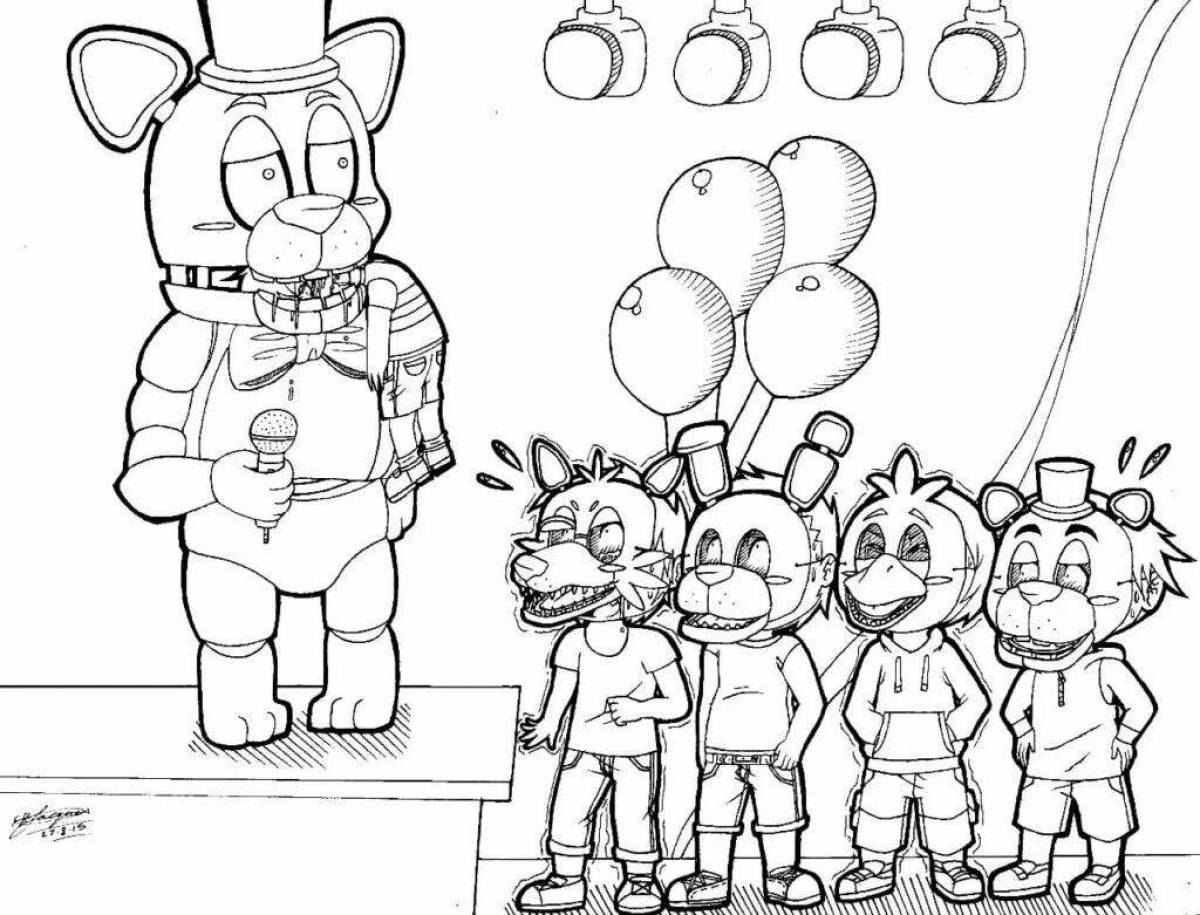 Beautiful fnaf coloring page